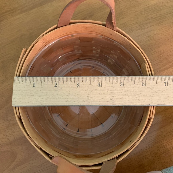 Longaberger Leather Handle Baskets with Liners (2) - Picture 4 of 10
